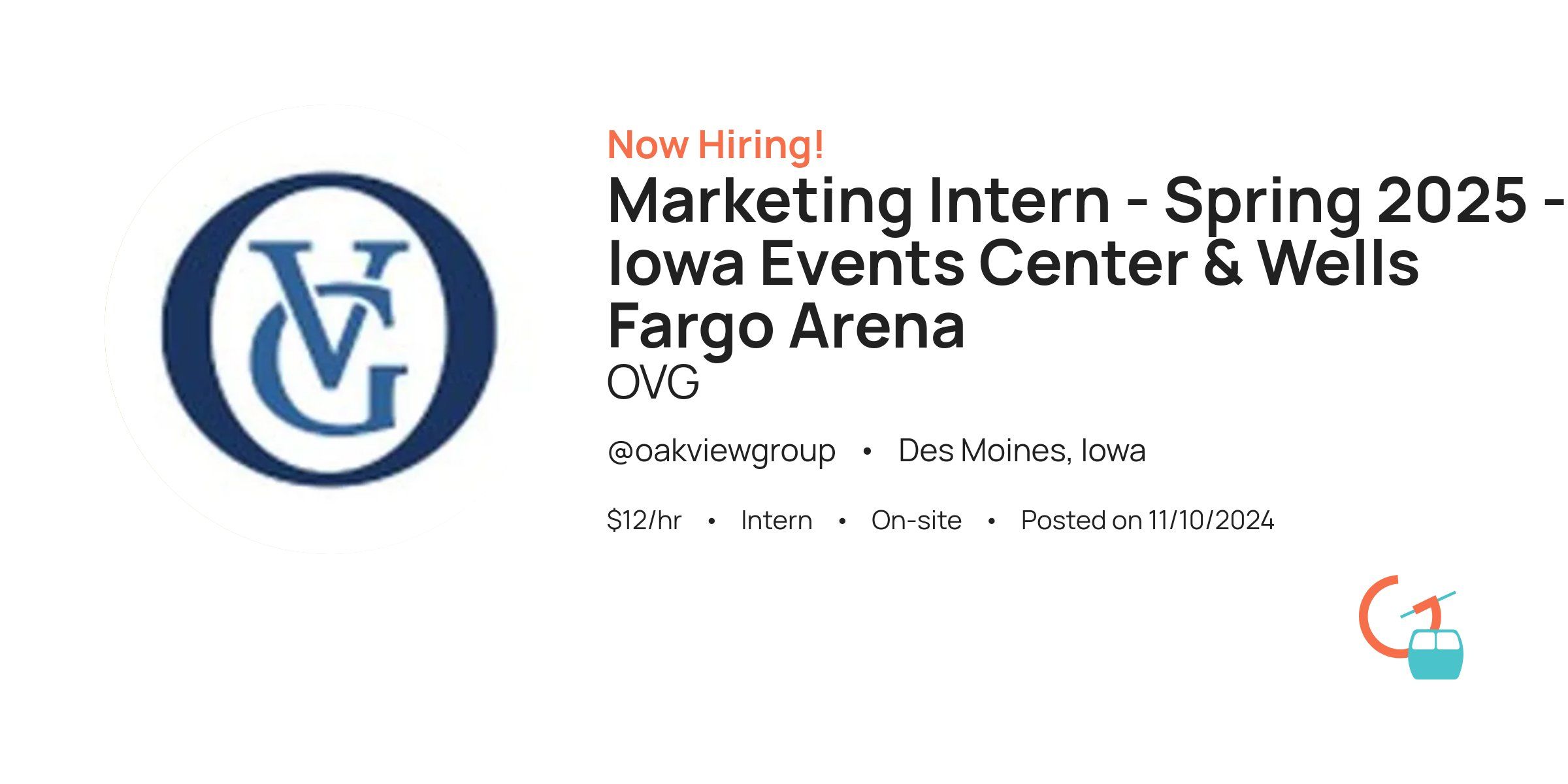 Marketing Intern Spring 2025 Iowa Events Center & Wells Fargo Arena