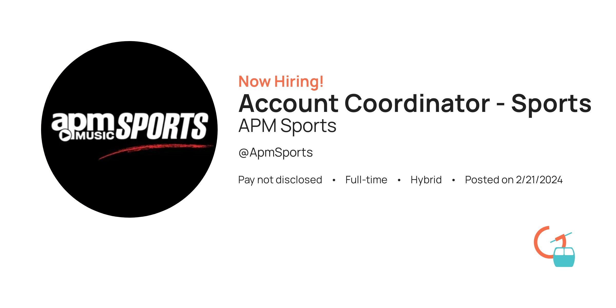 Account Coordinator Sports at APM Sports Gondola