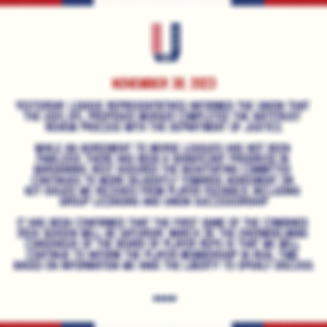 Image post by @USFLPA on Twitter