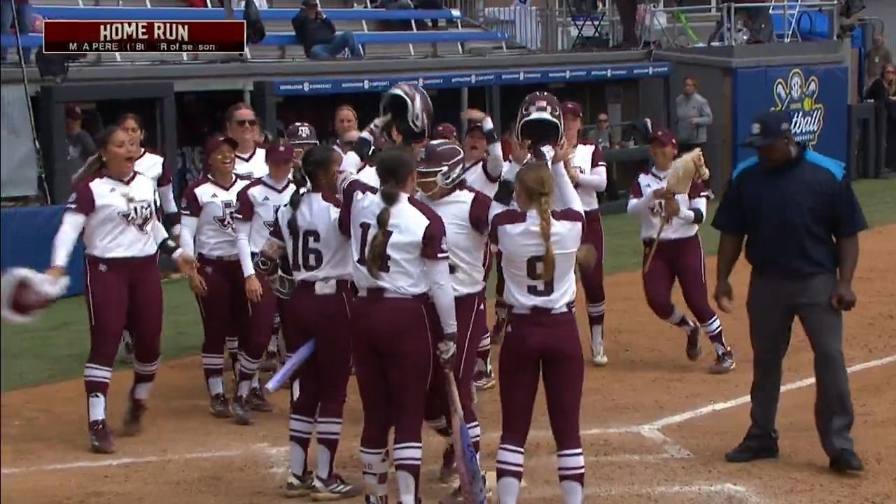 Video post by @aggiesoftball on Facebook
