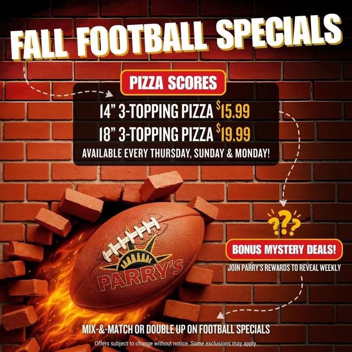 Image post by @parryspizzamckinney on Facebook