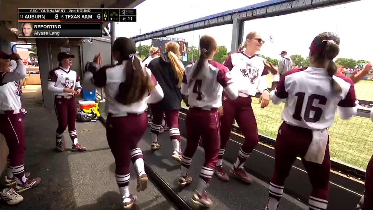 Video post by @aggiesoftball on Facebook