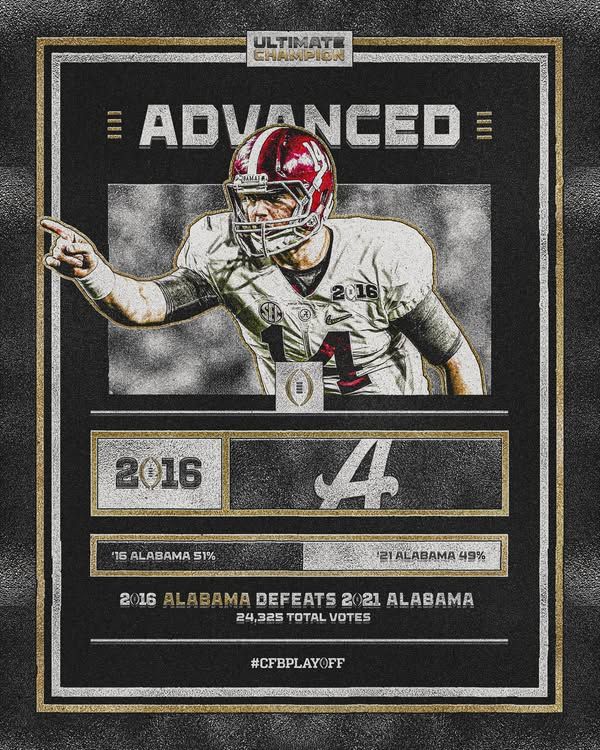 Image post by @CollegeFootballPlayoff on Facebook