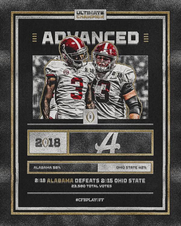 Image post by @CollegeFootballPlayoff on Facebook