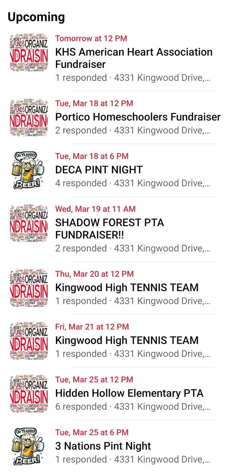 Image post by @parryspizzakingwood on Facebook