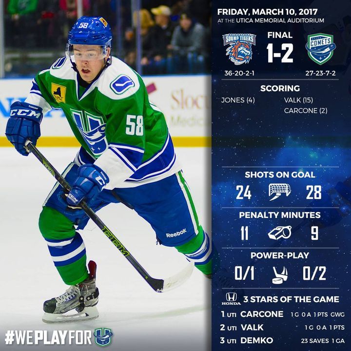 Image post by @UticaComets on Facebook