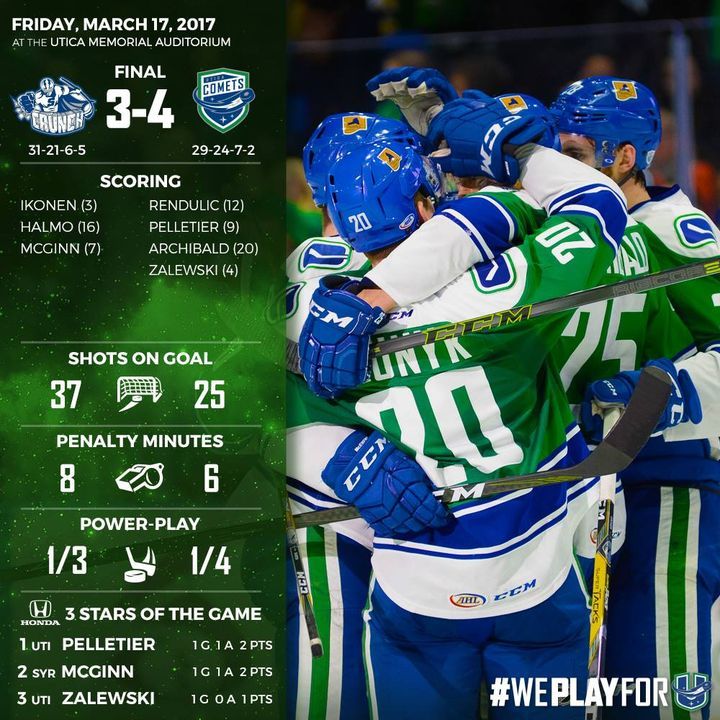Image post by @UticaComets on Facebook