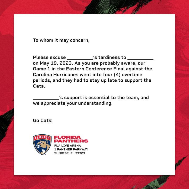 Image post by @flapanthers on Facebook