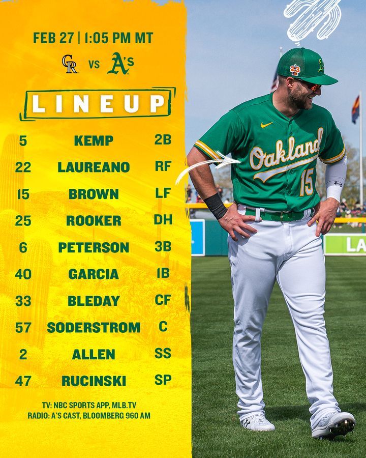 Image post by @Athletics on Facebook