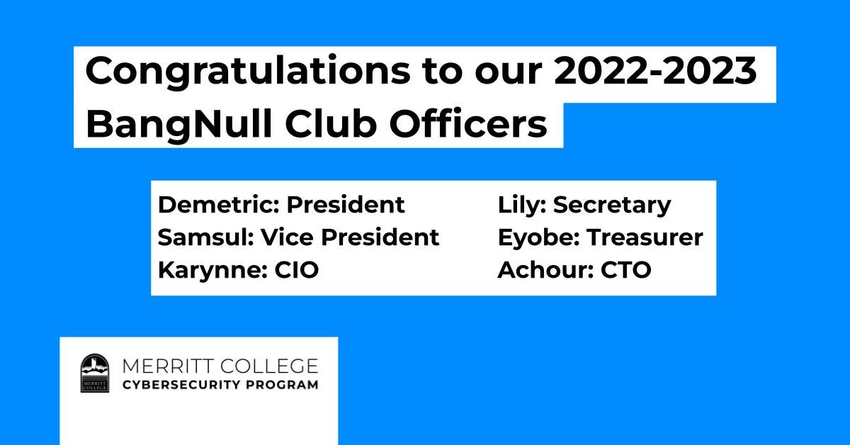 Image post by @MerrittCollegeCyberProgram on Facebook