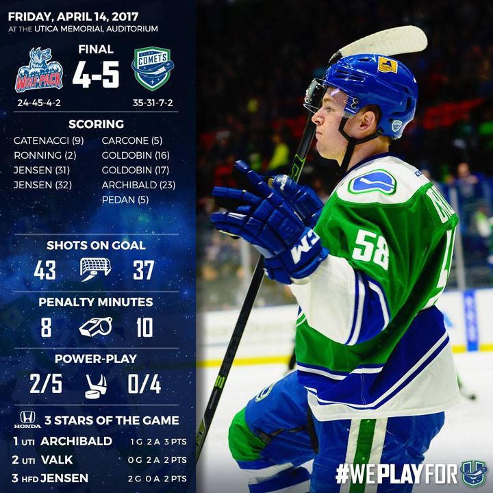 Image post by @UticaComets on Facebook