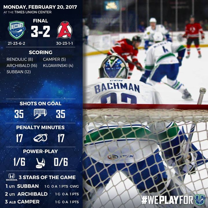 Image post by @UticaComets on Facebook