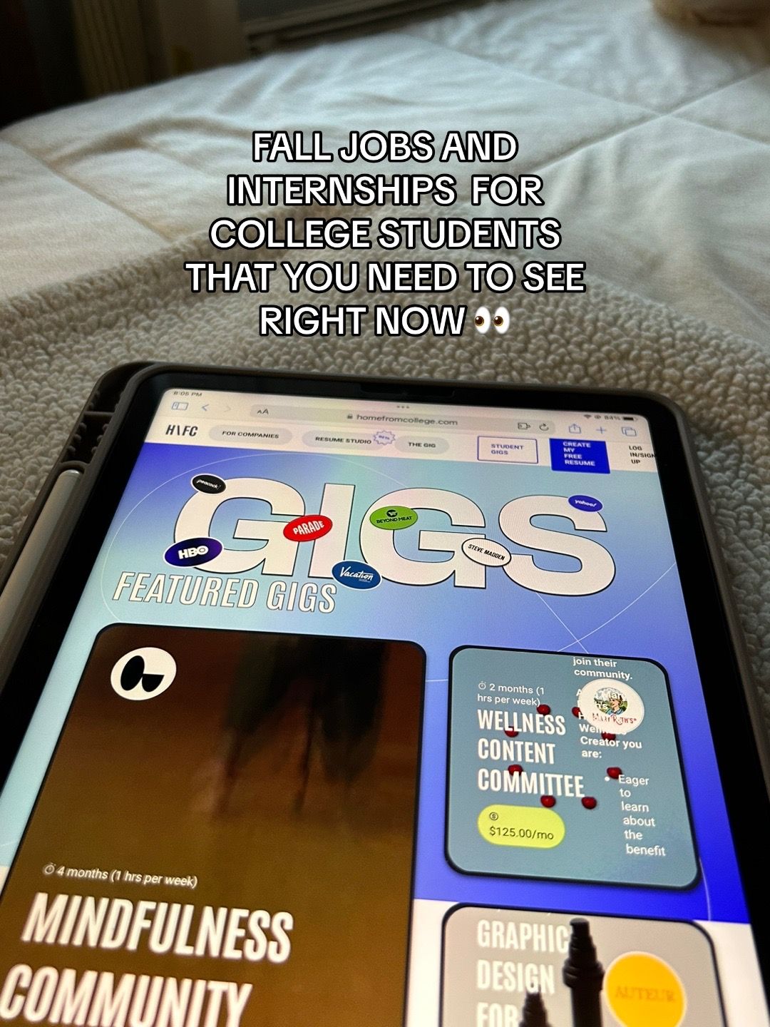 Image post by @homefromcollege on TikTok