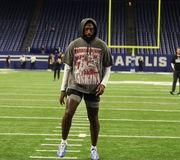Colts WR Parris Campbell honoring Dwayne Haskins before #MNF 

The two were teammates at Ohio State 🙏

(via @NFL)
https://t.co/adNBHlI3id
