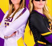 That purple and gold backdrop 🔥 #lsu #creative #photography #athletics