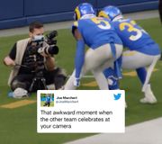 The Lions team photographer had to let them know whose side he was on 😂 (via JoeMarchert/TW)