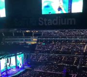Night one of the #WorldsHottestTour ❤️‍🔥🐰 What song are you most excited to hear tomorrow night? @Bad Bunny   Noche uno del #WorldsHottestTour ❤️‍🔥🐰 ¿Qué canción estás más emocionado de escuchar mañana? #SoFiStadium 