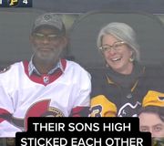 The Josephs took high sticking penalties against each other and their parents couldn’t believe it 🤣 #nhl #nhltiktoks #hockey #hockeytiktoks #hockeyhighlights #funnyvideos 