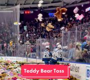 An estimated 7,000 teddy bears went WHEEE 🧸 #EaglesCountry #hockey #hockeytiktoks #teddybeartoss #fyp