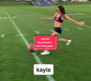 we had some of our #cheerleaders attempt field goals! IC: @Colts Cheerleaders #patriots #cheer #football #fieldgoal #fyp #xyzbca