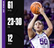 THE MOST POINTS IN D-1 WOMEN'S BASKETBALL HISTORY!

Kansas State's Ayoka Lee just dropped 61 to set the record 👏

(📸 @KStateWBB) https://t.co/YMzVjPuqNk