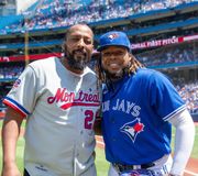 Vlad & Dad! 
Vlad Sr. threw the first pitch to Vlad Jr. 💙
