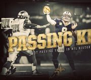 There it is! Drew Brees is the new @NFL career passing yards king! #SaintsGameday