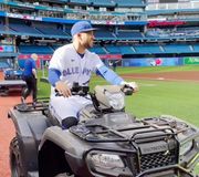 500K likes and we let George drive the ATV next year 👀 #BlueJays #MLB #Toronto #Baseball #GeorgeSpringer #ATV