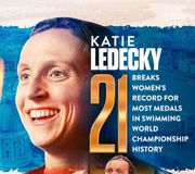 RECORDS ON RECORDS 🔥 Katie Ledecky breaks Natalie Coughlin's record for most medals in women's swimming World Championship history while swimming the second fastest split in history in the women's 4x200m freestyle 🏊‍♀️ #FINABudapest2022