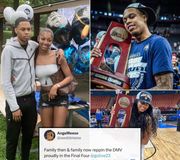 “Me and Angel go way back … I remember we was at the park, she was cooking me.”

Angel Reese and Jordan Hawkins go way back. Now they’re both repping the DMV and fighting for a national championship for LSU and UConn 🙏 @highlighther 

(via awebbreese/TW)