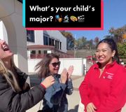 As the parents came to campus, we test their knowledge of the child’s major! 🤣🎤 #montclairstate #college #newjersey #collegemajors 