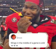 Eating wings mid-championship is too disrespectful 💀 

(via @cfbplayoff, h/t fulssb/TW)