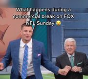 Ever wonder what happens during a commercial break? 😂 #michaelstrahan #gronk #terrybradshaw #jimmyjohnson #howielong #nflonfox #curtmenefee 