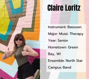 Happy Friday! Meet Claire, who is making her bassoon debut this semester!