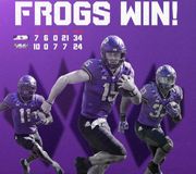 THAT’S HOW WE DO IT IN FORT WORTH. 9-0🟣🟣🟣🟣 #GOFROGS