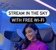 Scroll here, there and everywhere in between ✈️ Fast, free Wi-Fi for SkyMiles Members is now rolling out on domestic flights.