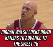 Jordan Walsh was huge down the stretch for #Arkansas in their upset win over #Kansas to advance to the Sweet 16 🗣️

10 PTS 2 REB 2 STL 3-5 FG 1-1 3PT 3-4 FT

▫️ Special defensive talent; one of the best all-around motors you will see in college basketball and 2023 NBA Draft Class… https://t.co/PpWCS4Nhd3 https://t.co/O0ueGineI1