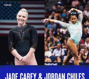 For college. For country. 🇺🇸

Team USA Olympians @jadecarey and @jordanchiles both returned to elite gymnastics in historic fashion.