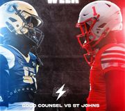 Sharpshot GAME OF THE WEEK: Good Counsel vs St Johns

Good Counsel’s offense has been ROLLING!!! Led by 3 star quarterback Frankie Weaver, a 3 headed running back tandem led by 4 star Dilin Jones, a wide receiving corps led by 4 star Elijah Moore, and a dominant offensive line, the Falcons have yet to score under 20 points this season, and have only scored under 30 this year, with no signs of slowing down. The Falcons defense, led by Ole Miss commit Neeo Avery, 4 star Linebacker Aaron Chiles and 4 star Edge Dylan Gooden, has also stepped up, not allowing over 20 points in over a month.

After a thrilling 17-14 loss to Dematha last week, St John’s is looking to bounce back in another tough WCAC matchup. Led by a star studded roster featuring 4 star OT Jordan Seaton, 4 star Edge David Ojiegbe, and 3 star cornerback Collin Gil, as well as many others, the Cadets hope to finish the season strong before the postseason, starting off with a hopeful statement win on the road at Old Vic Boulevard.   In a rematch of both last year’s and the 2019 WCAC championship, who will prevail in the end?

🎥/📷: @baileyspore, @dantejonesfilm, @hdvids24, @coakleydigital