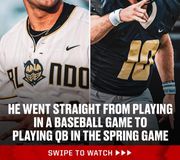 John Rhys Plumlee played in the UCF baseball game today, then immediately left to go play QB in the UCF football spring game 💪

(🎥: @john_rhys_plumlee, @ucf.baseball)