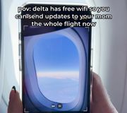 rule number 1: don’t leave mom on read. rule number 2: enjoy free wi-fi on domestic flights when you join skymiles #deltaairlines 