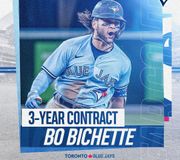 Putting a Bo on the deal ✍️ 
We’ve agreed to terms with SS Bo Bichette on a 3-year contract! #NextLevel