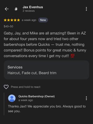 Image post by @quicksbarbershop on Instagram