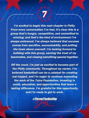 Image post by @sixers on Instagram