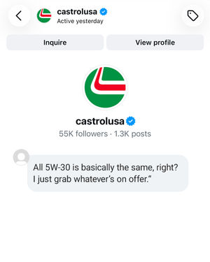 Image post by @castrolusa on Instagram