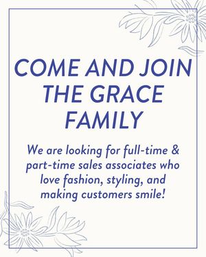 Image post by @shopatgrace on Facebook