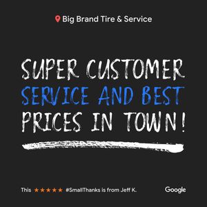 Text post by @BigBrandTire on Twitter/X