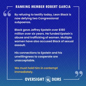 Image post by @OversightDems on Twitter