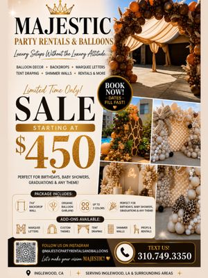 Image post by @majesticinglewoodpartyrentals on Instagram