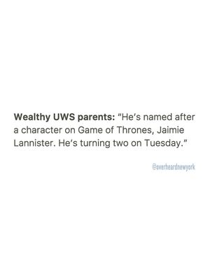 Image post by @overheardnewyork on Instagram